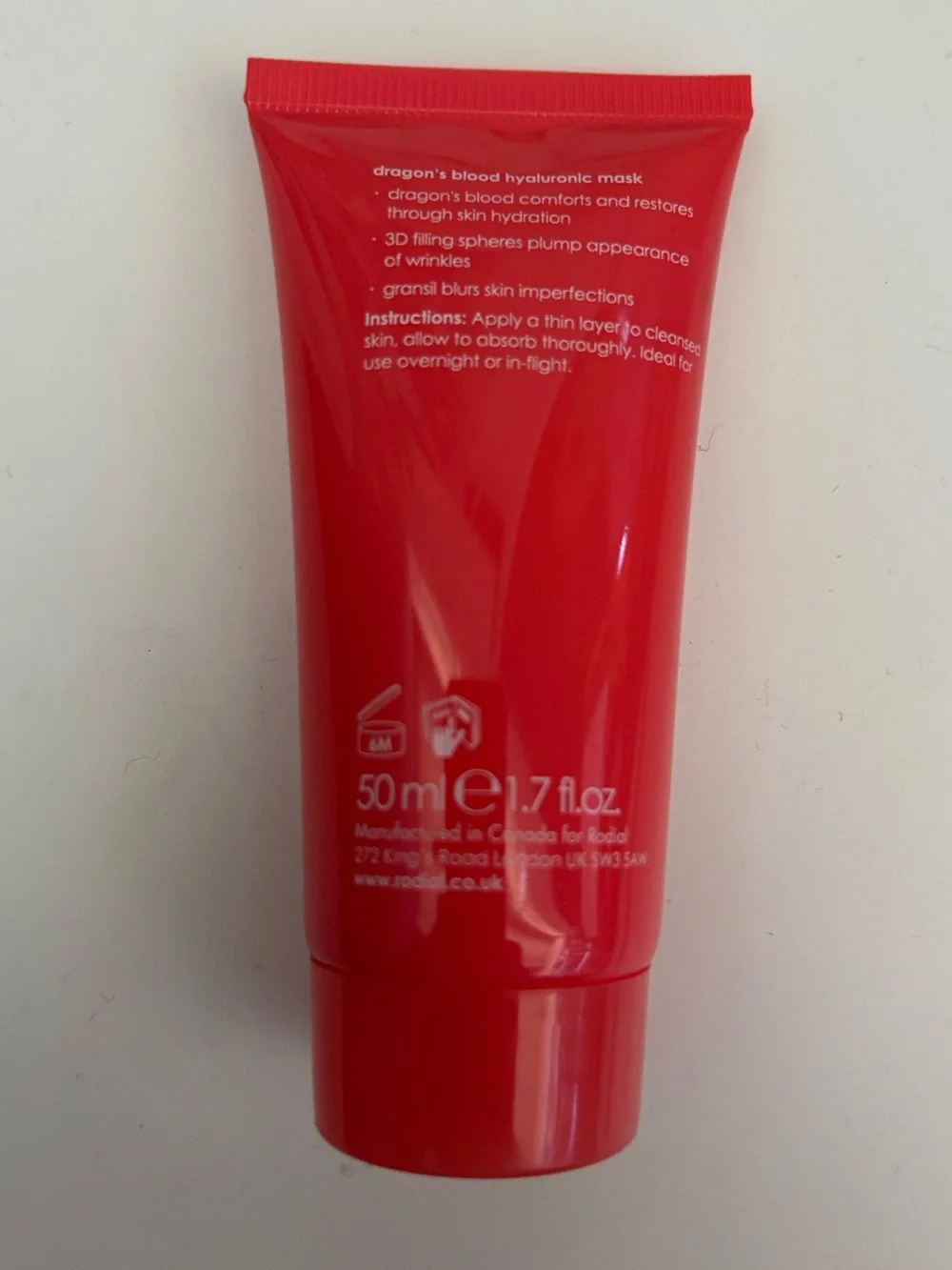 Rodial Red Dragon's Blood Hyaluronic Mask Tube